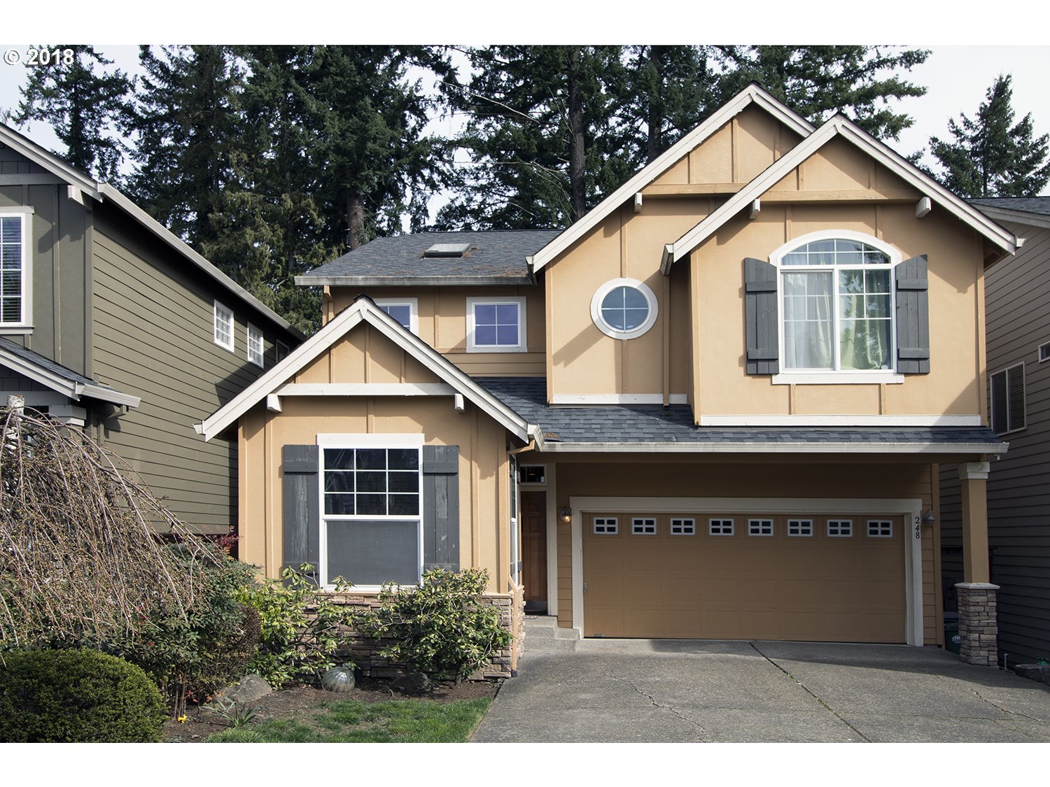 248 47TH PL NE Hillsboro, Oregon This beautiful home backs to a serene green space & is just minutes to Intel, shopping & dining. Gorgeous gourmet kitchen w/slab granite, stainless steel appliances & island opens to the family room w/cozy gas fireplace. Lots of natural light from big windows. Large master suite retreat with walk-in closet, double vanity, soaking tub, and separate shower. Fenced yard is perfect for entertaining. Many upgrades- Engineered wood floors, AC
