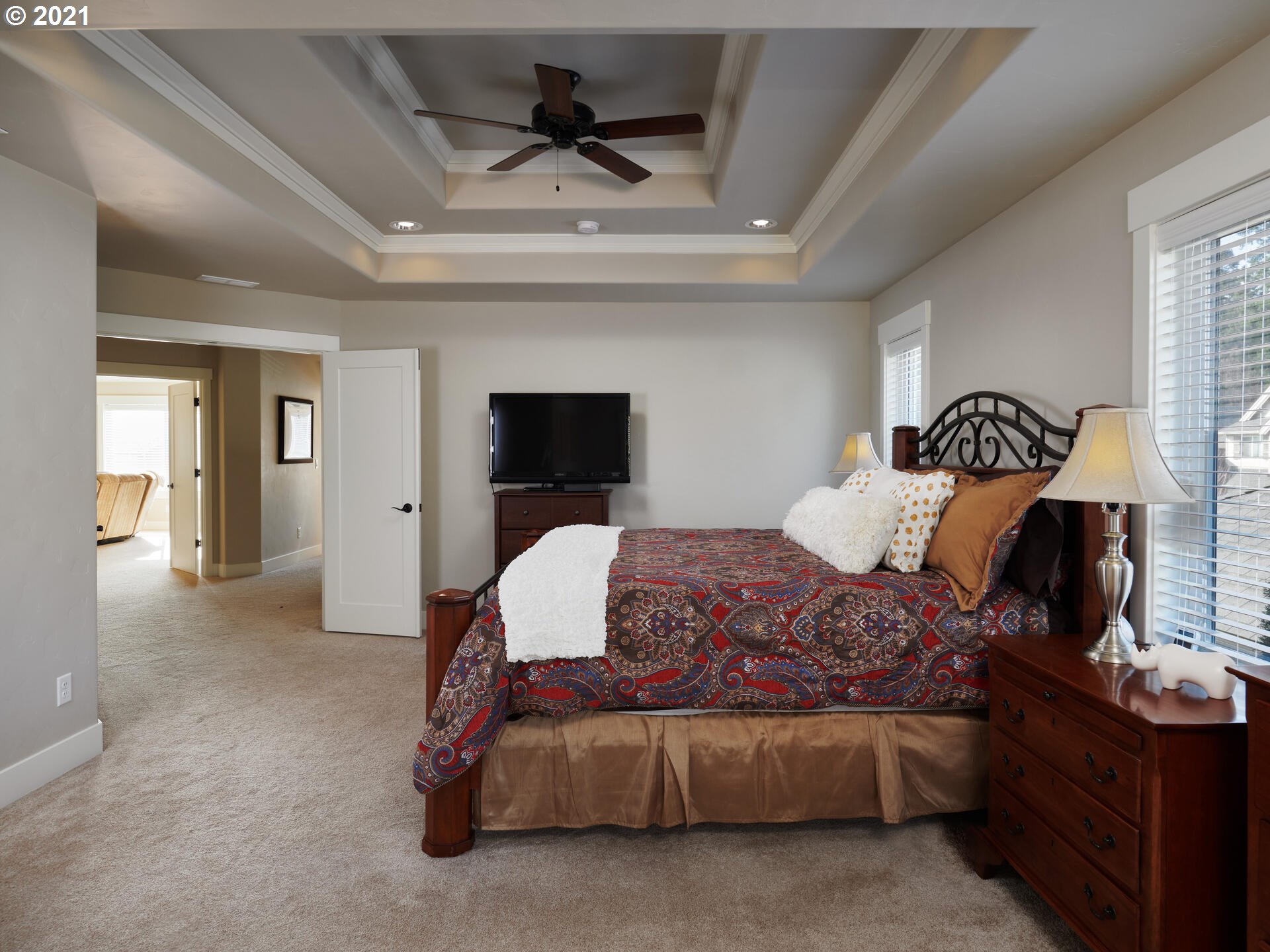 Bedroom, Primary-Coffered Ceilings