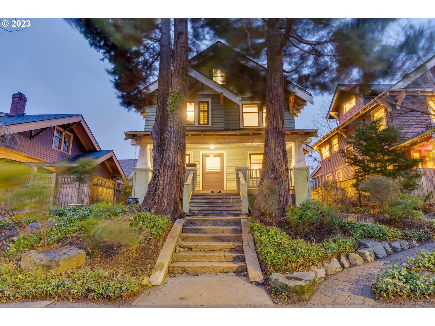 Portland classic adorned w/big front porch, majestic trees & exquisite Victorian architecture. Built in 1909, this special home retains its original interior details: built-ins, natural wood finishes, crown molding, high ceilings, hardwoods, beautiful fixtures, fireplace & much more. 3 large beds & 2 baths, 1 w/luxurious clawfoot tub. 2 decks out to nice-sized backyard. Tons of potential in unfinished attic & basement. Newer roof. Easy jaunt to the excitement of Division & Clinton! [Home Energy Score = 1. HES Report at https://rpt.greenbuildingregistry.com/hes/OR10207002]