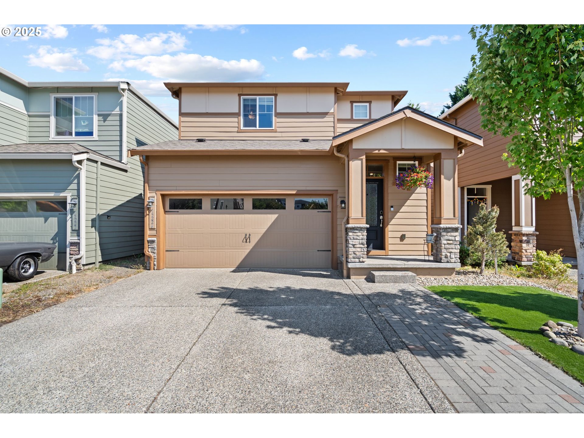 Beautifully maintained 3BD/2.5BA LGI home built in 2020 with nearly 1,500 SF. Open layout with plank flooring, great room w/gas fireplace, and kitchen featuring quartz counters, 42” cabinets, and SS appliances. Upstairs offers 3 bedrooms + versatile loft—ideal for office or playroom. Primary suite has large walk-in closet and en suite bath. Enjoy the covered patio and low-maintenance yard. Conveniently located near freeways, parks, healthcare, restaurants & shopping. Top-rated schools: Pioneer Elem, Frontier MS, Union HS