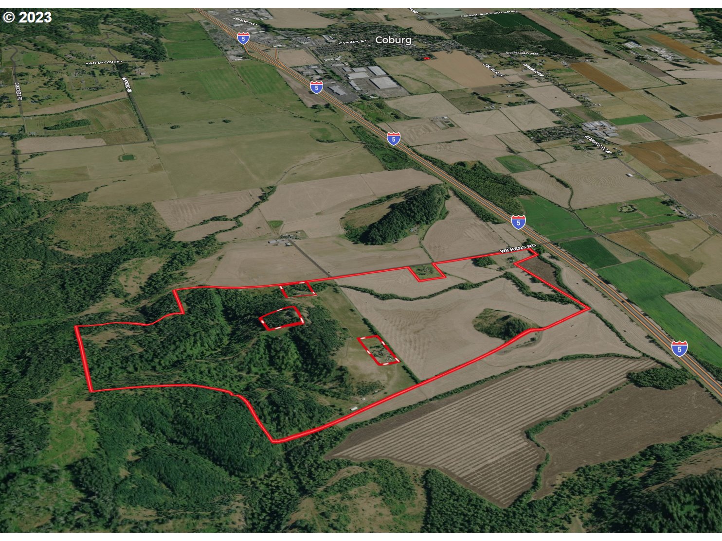 33097 WILKINS RD Eugene, Oregon Amazing 433 Acres at the base of the Coburg Hills and just minutes from town! 160+ acres of tillable farm ground with predominantly Excellent Class 3 Pengra silt Loam Soils. This property also has a historic 1890 Farm house with lots of character. Save this home and build your dream home! There is a lot of Timber, trails and Wildlife in the upper 250 acres. Elk are often seen on the property. Come check out this very unique, once in a lifetime coburg property! Buyers to do all due diligence on any development possibilities.