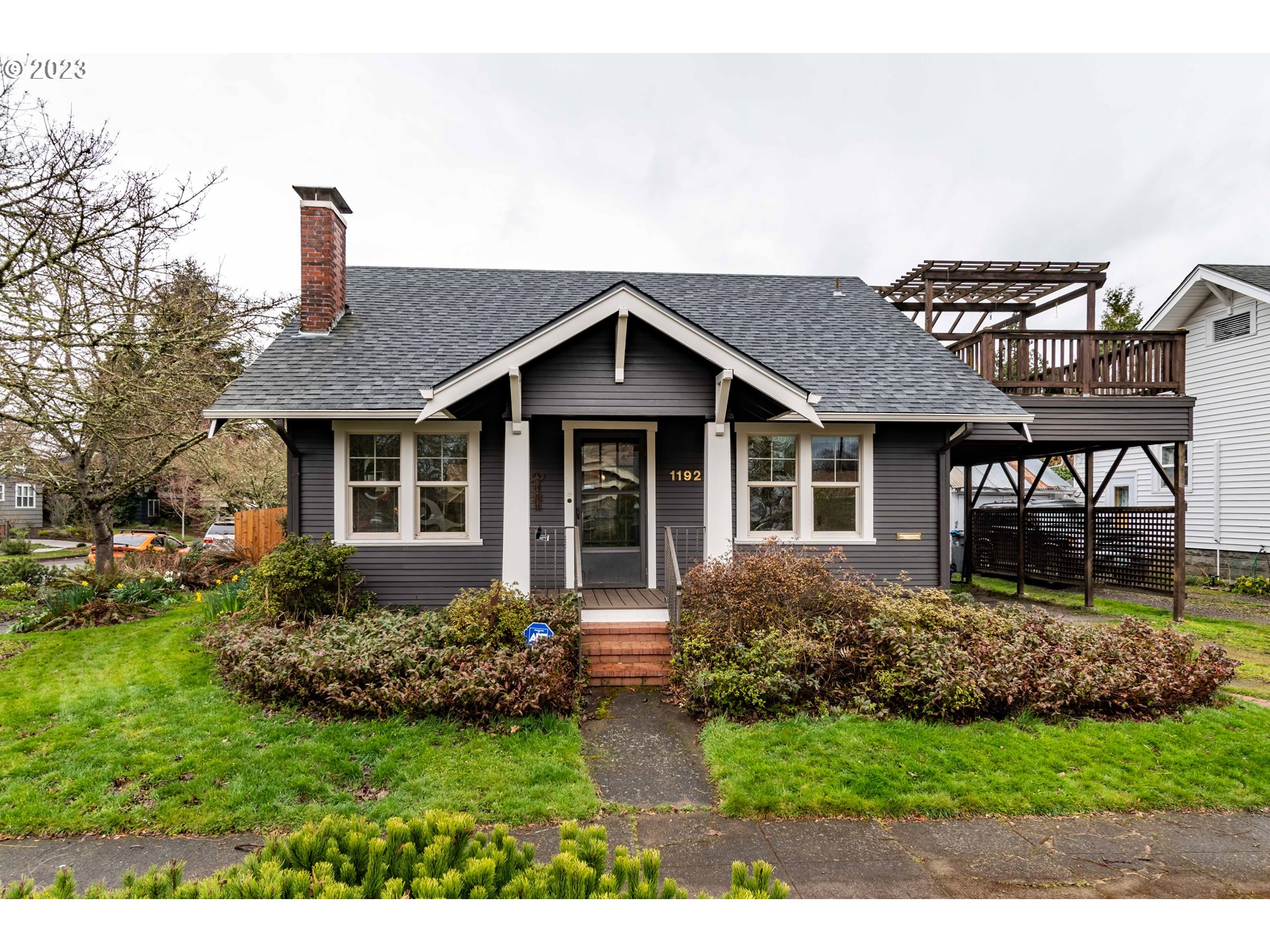1192 JACKSON ST Eugene, Oregon Vintage Charm meets modern convenience in this 1925 downtown Eugene cottage. Features include zinc countertops, hardwood floors, picture molding, clawfoot tub, gas fireplace, newer roof & siding. Enjoy natural light and outdoor living on the upper & lower decks (newer composite decking. Low maintenance corner lot provides privacy while master suite w/full bathroom & private deck offers a relaxing retreat. Don't miss out on this unique opportunity to own a precious piece of Eugene history!