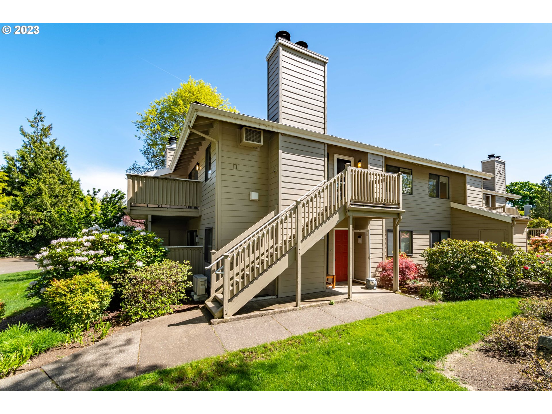 Move-in ready upper level, light-filled unit in Lake Isle Condominiums complex with beautiful grounds, pool, and clubhouse. New interior paint, living room w/woodburning fireplace, dining area with slider to balcony for entertaining, kitchen with eating bar, Bi-microwave, range, dishwasher & refrigerator, utility room with washer & dryer, master suite with walk-in shower, double closets, 2nd bedroom and 2nd full bath, carport space #68 assigned to this condo, storage room off balcony.