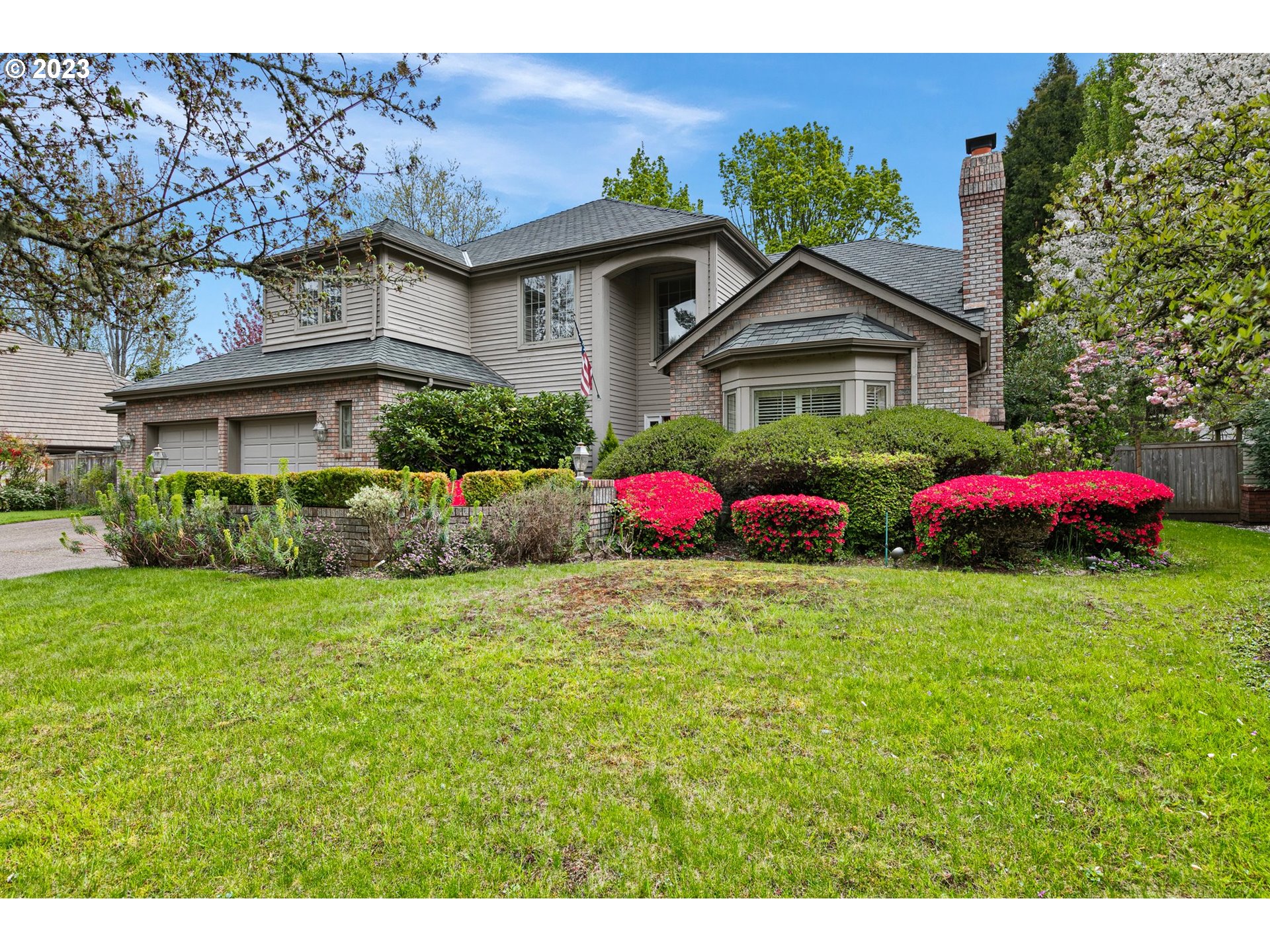 3345 BARDELL AVE Eugene, Oregon Reduced 10 K! This Custom Meltebeke Home is surrounded by lush, well manicured landscaping. Beautiful custom features such as Gourmet Kitchen complete with stainless steel appliances and granite counter tops. A spacious Livingroom layout is filled of natural light shining through a wall of windows. Two gorgeous gas fireplaces. Primary bathroom includes jetted tub, dual sinks, step-in shower (remodeled in 2022), and a large walk-in closet. Living areas downstairs newly painted. Backyard with sprinkler system, large deck, covered patio and pond. HUGE 3 car garage, extra deep, extra-long. Updated Architectural Composition roof.The best of the Northwest inside city limit! Motivated Seller.