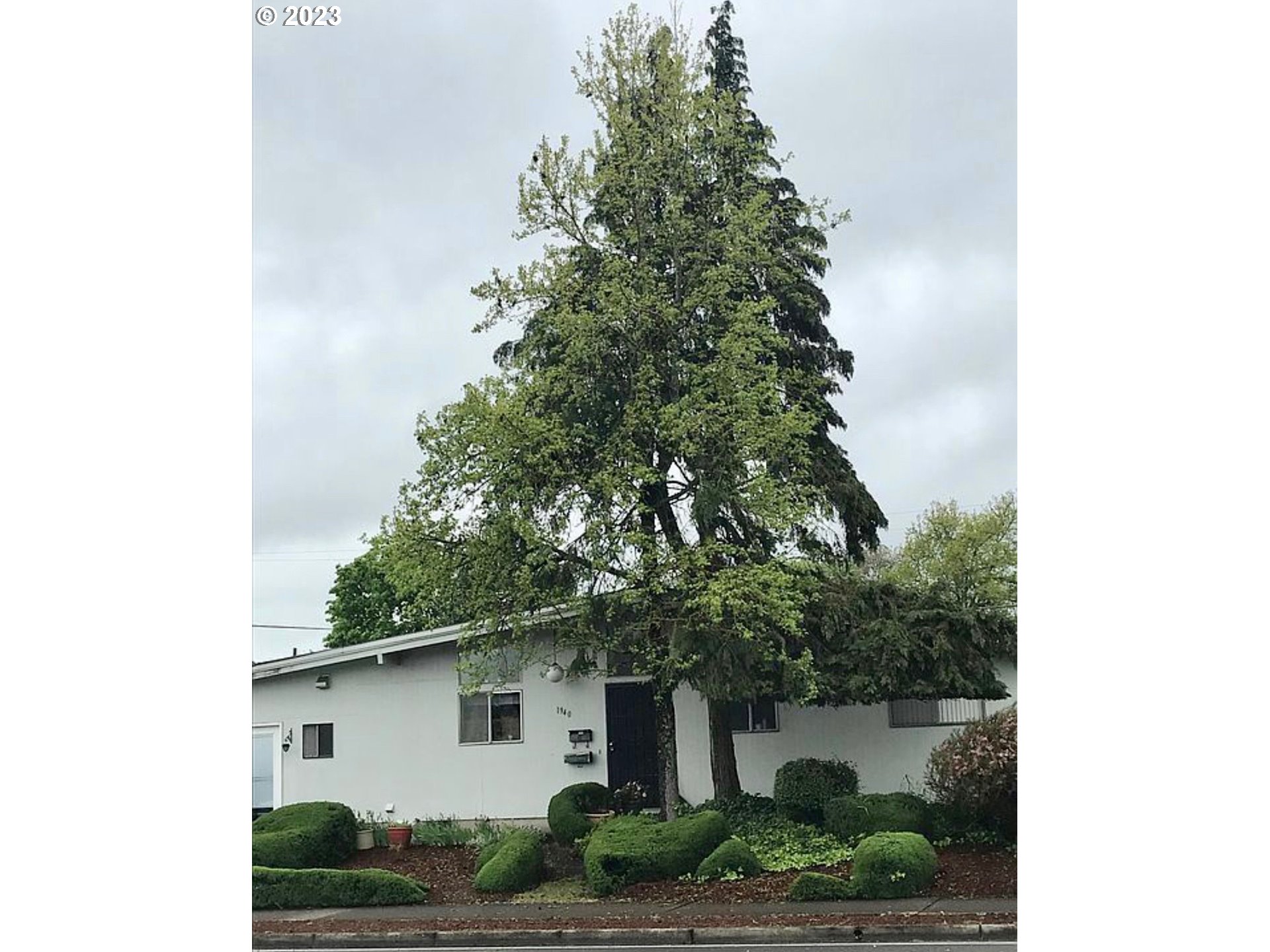 This home features vaulted ceilings, gas fireplace, forced air furnace, new plank flooring, and carpet. Kitchen appliances included are dishwasher, microwave, refrigerator, washer and dryer. Backyard has patio, mature landscaping, with apple trees and is fenced. The third bedroom has separate entrance and bathroom access. Must see interior of home to appreciate.