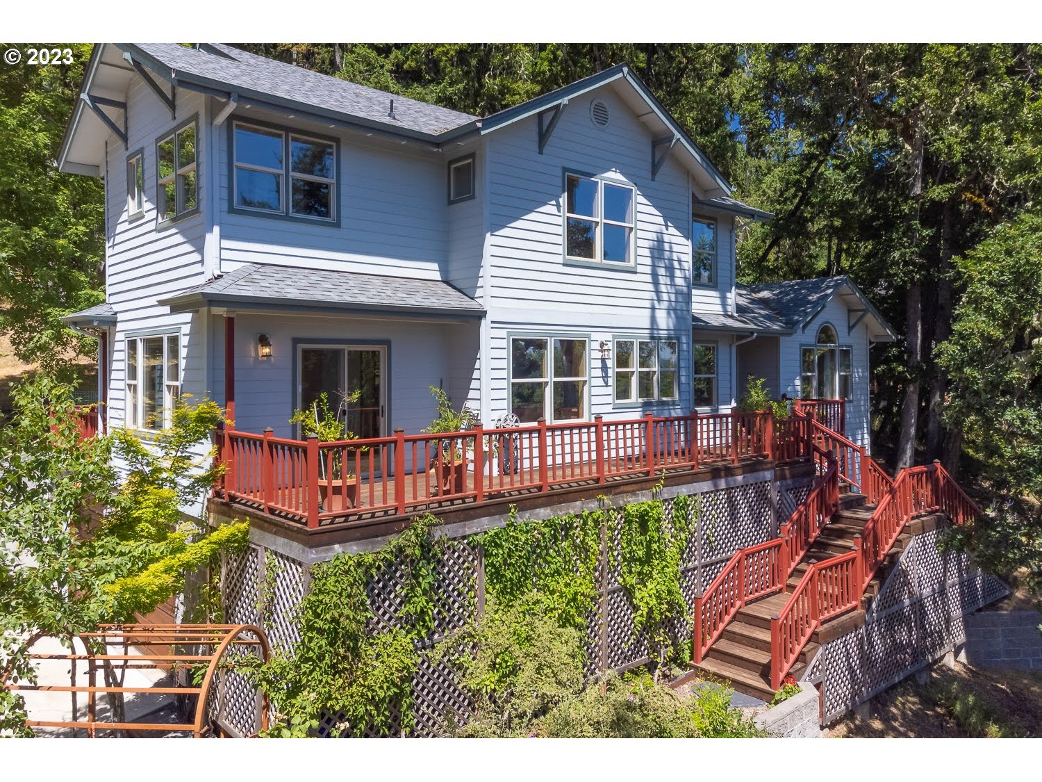 You will love the soaring views in this amazing custom home and feel like you're living in the tree canopy. Surrounded by nature, but access to all amenities of town minutes away. Tall, elegant ceilings in the open living room with lovely wood accents through-out. So many thoughtful details in this one-owner home. Open concept kitchen with lots of room to spread out. Gas cooktop, stainless steel appliances, with more views from every window. The large office with wood built-ins on the main level can also be a 4th bedroom. Upstairs, the well appointed primary suite, has views of the Cascade Mountains, walk-in closet and a cozy soaking jetted tub. There are two more large bedrooms on this upper floor and an additional full bath. On the lower level, the extra deep garage has a full bathroom. In addition there is a huge unfinished bonus room to create your wine cellar, large shop or teenage hang out. The property backs up to the 3.5 acre managed common space for walks in the woods. Open Saturday and Sunday from 12-2pm. Come have a look and enjoy the peace and serenity.
