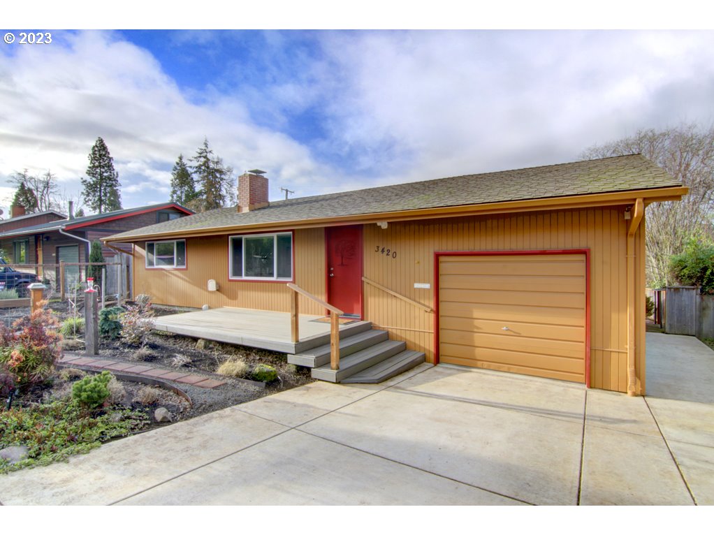 Sweet gardeners bungalow in a quiet neighborhood, steps away from Milton Park.  New decking, both front and back, with covering in the back. New paint, both inside and out. New electrical panel. Front yard was completely replanted with paths, pavers and drip irrigation. Cozy front room and the rest of the home have oak hardwood floors that have been refinished. Large, finished detached garden shed/studio/office with electricity. New concrete driveway. Come have a look!