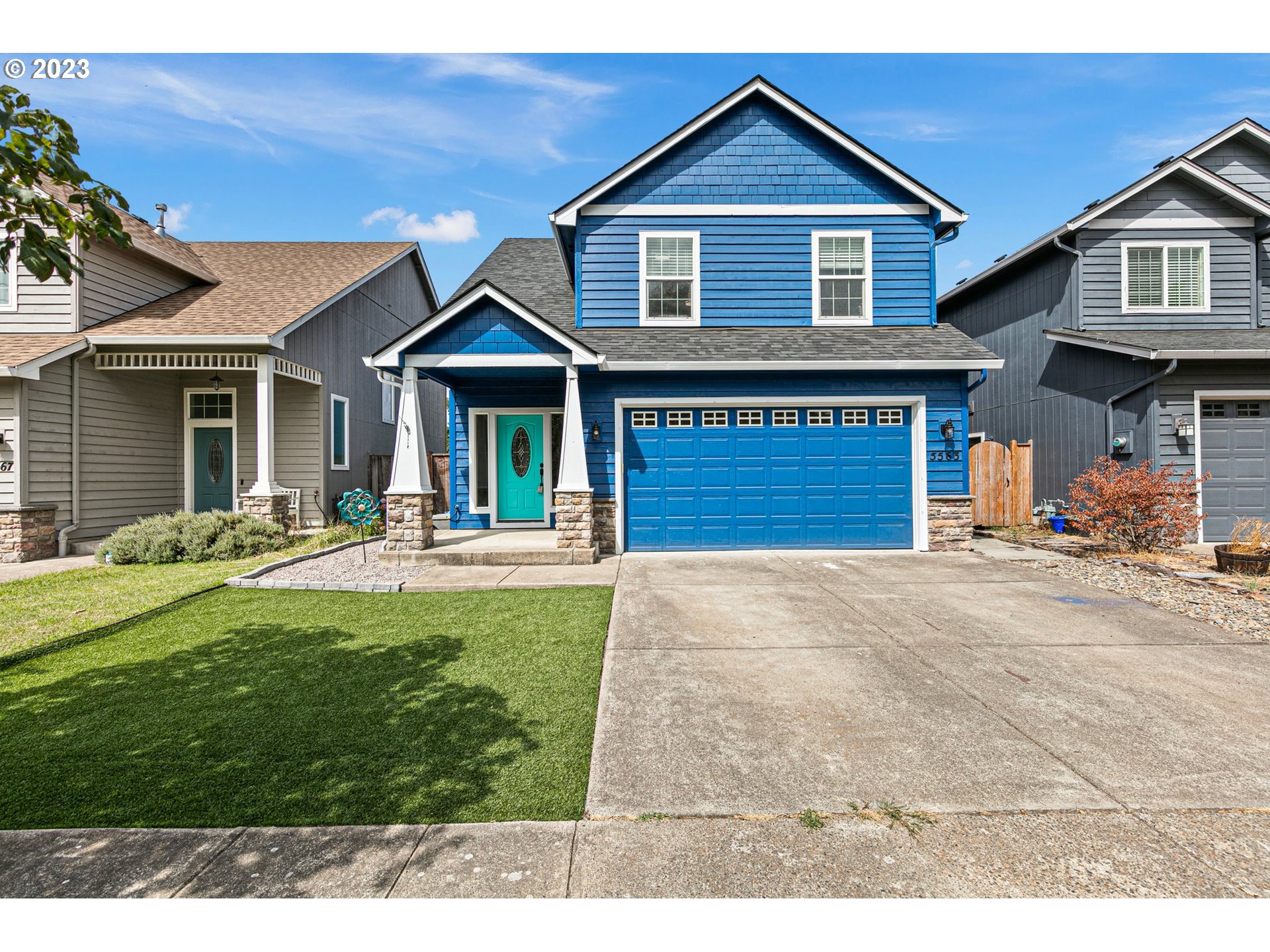 5563 LANCELOT WAY Eugene, Oregon Credits towards Interest Rate Buy Down are negotiable. Welcome home to this well cared for and desirable open concept 3-bed, 2.5-bath traditional craftsman featuring 1,700 sqft. of spacious great room style living, and the privacy and serenity of green space views. Very popular neighborhood with NO HOA. The newer roof, exterior paint and artificial turf offers low deferred maintenance and peace of mind for Seasons to come. The main level features a grand 2-story entry with open and seamless connectivity to the family room, dining area and kitchen. With an abundance of natural light and featuring a gas fireplace, new Luxury Vinyl Plank (LVP) flooring, stainless steel appliances, double oven, and refinished cabinets. Escape to your primary suite complete with a private ensuite bath, walk-in shower, double vanity, and a large walk-in closet. Two additional bedrooms, full bath and laundry room completes the upstairs. Inviting outdoor living space backs up to the peace and quiet of non-buildable Greenspace. Highly desired neighborhood, with fabulous parks and schools nearby.
