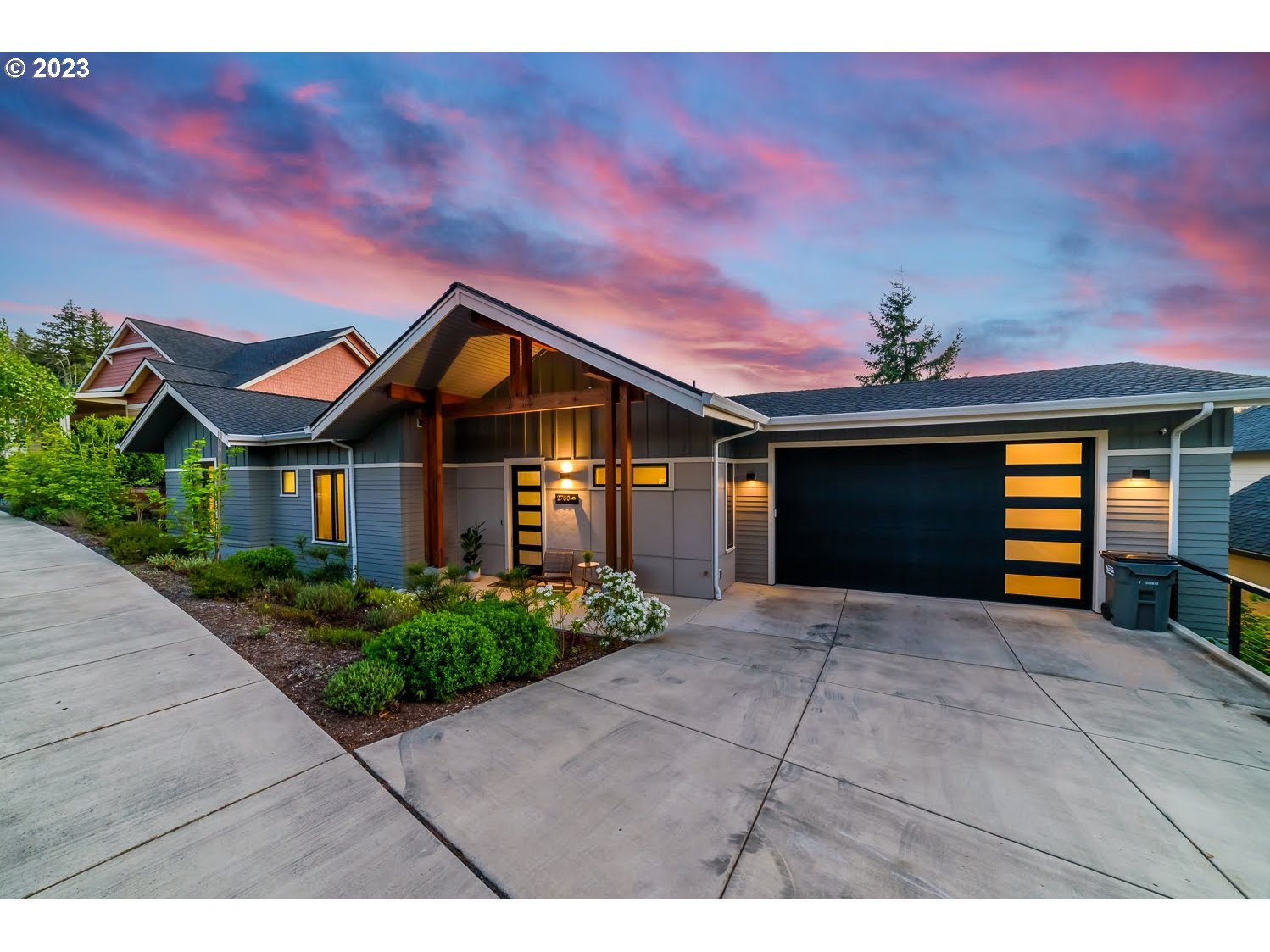 2780 PINEROCK DR Eugene, Oregon Absolutely stunning eco-friendly custom smart home! Newer construction that harmoniously blends modern luxury with sustainable living. Extremely thoughtful design includes an adaptable multi-generational suite! Step in the front door to main floor living with an open concept kitchen, dining and living room, spacious 10' ceilings, and natural light flooding through large windows, illuminating the beautiful finishes and breathtaking western views of the Pacific Northwest! Walk out the main floor covered patio to relax and take it all in. The gourmet kitchen is a delight, equipped with energy-efficient appliances (ALL included! - see Amenities Sheet!) floor-to-ceiling cabinetry, a generous island that serves as a focal point for cooking and gathering, and a butler's pantry with custom built-in shelving. Imagine hosting unforgettable dinner parties or enjoying casual family meals in this stylish and functional space. Escape to the privacy of the bedroom quarters, where you'll find three well-appointed bedrooms. The master suite is a true oasis, and two additional main floor bedrooms provide versatility and comfort. Main floor laundry is equipped with a dog/utility wash, and included LG washer, pedestal washer and dryer. Main floor also includes a mudroom with built-in shelving, and an extended garage. Downstairs you'll find the bonus/rec room with beautiful views, and continue on to the MIL quarters with its own bedroom, full bath and kitchen including high-end stainless steel appliances. You'll be thrilled to walk out to the screened-in lower level porch, which leads to a large leveled area of grass and mature fruit trees throughout the property! Walk to the end of the gravel path to find a custom fort for all kinds of creativity. Located in a highly desirable neighborhood, this custom home offers the perfect balance of serenity, sustainability and convenience. Enjoy easy access to local amenities, top rated schools, and the University of Oregon.