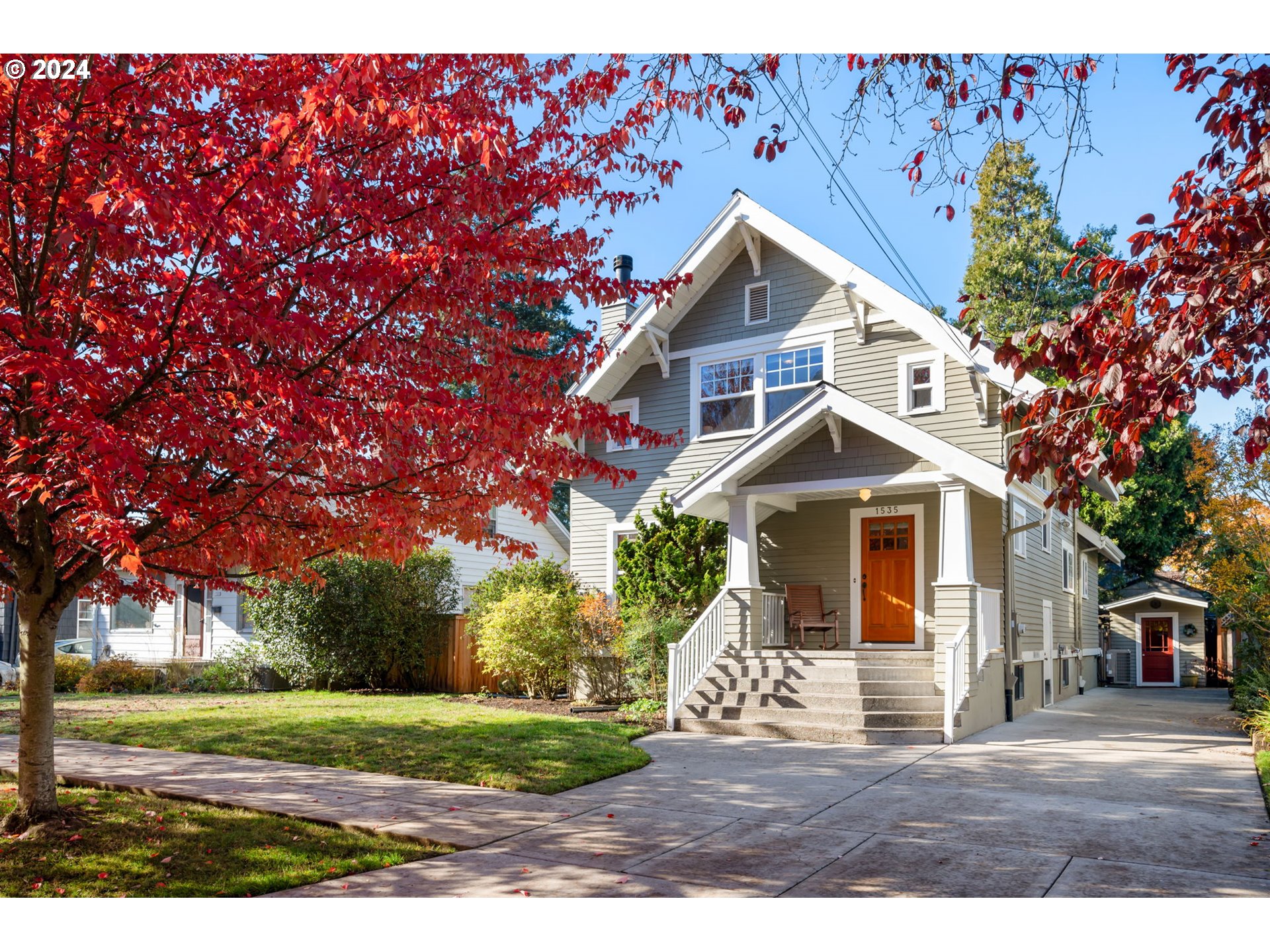 Classic Portland at its absolute best! Nestled on a picturesque, tree-lined street in Rose City Park, this pristine craftsman exudes timeless elegance and modern warmth. An inviting entryway, exceptional wood floors with border inlay, gas fireplace, arched entries and rich built-ins create the perfect gathering space. Bespoke gourmet kitchen is what culinary dreams are made of: custom cabinetry to the nines, high end built-in appliances, breakfast nook, and separate chef’s pantry. Three bedrooms upstairs with walk-in closets and picture rails. Abundantly bright Marvin windows. Well-appointed mudroom and powder adjacent to rear entry. Finished basement with full bath, non-conforming bedroom, and exterior entry for guests or future ADU project. Covered patio overlooking the manicured backyard landscape is perfect for all seasons. Oversized garden shed.  Virtually everything has been modernized: electrical panel, HVAC + air purifier, water heater, 50 year roof, water line, sewer line and more. Moisture resistant basement walls/floors. Peaceful yet urban location - near: Trader Joe’s, Whole Foods, New Deal Cafe, Baerlic Brewing, Providence, + more.