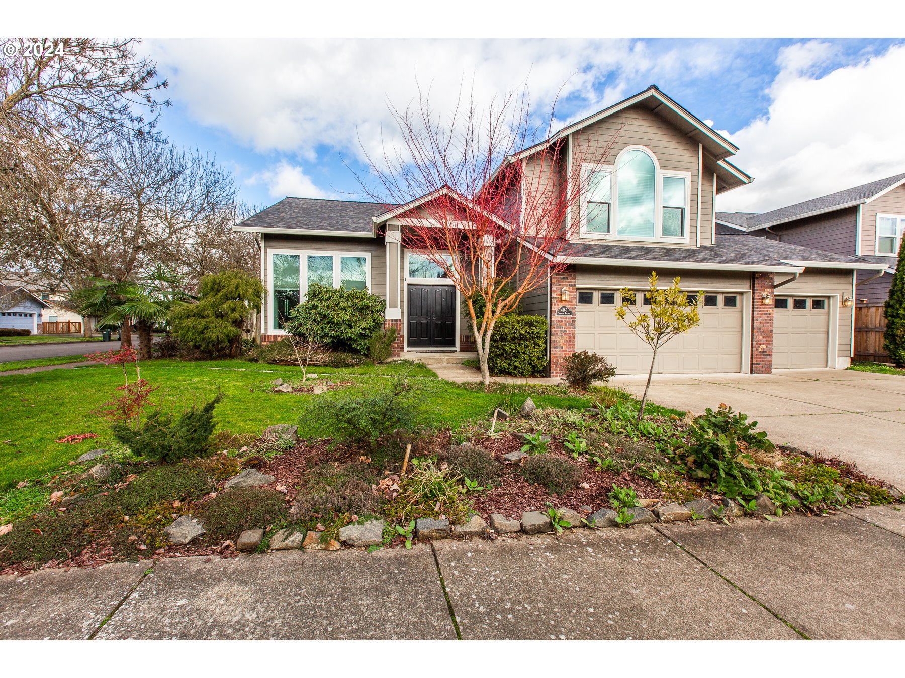 Now offering at $10k flooring credit! This move in ready multi-functional home features enough space for extended guest living/air bnb, full home office/functioning business or it could be converted to a duplex, the possibilities are endless! This property sits on a larger corner lot with a patio, pizza oven, adorable picket fenced garden, tool shed, and lots of parking! Inside you will find an inviting entry way with open guest sitting area, a large kitchen with granite counter tops, island, stainless appliances, pantry, and dining area that leads into the formal living room that has high ceilings, a cozy gas fireplace and large picture windows. Enjoy the separation of space that opens up to the multi-functional 30x12 bonus room with 4th bedroom and additional upper den that could be a 5th bedroom! Up the grand staircase you will find the primary suite featuring vaulted ceilings, a walk in closet with organizer, built ins, a suite with dual vanity, jetted tub, walk in shower, and loads of storage. The additional bedrooms feature over sized/walk in closets and share a jack and jill bathroom. All of this with a three car extended deep garage, lots of parking, storage, in-ground sprinklers and so much more!! Don't miss out on this unique property!
