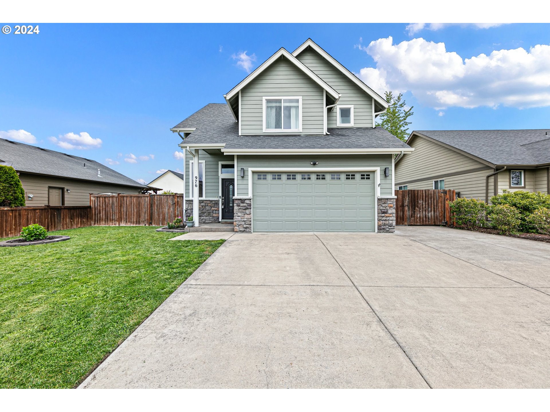 Come enjoy this beautiful home with great updates and large RV parking! From the opening foyer to the large living room and open concept this home is warm, inviting and full of natural light with 9 ft ceilings. If you enjoy the outdoors and have large toys than this RV parking is for you providing ample storage space. Have a young family or planning for one? This home is less than 2 blocks from the neighborhood park. Do you like to entertain? The large covered patio with recessed lighting, fenced in yard and firepit are great for summer days making memories, barbecuing and playing games! Many updates! New Vinyl flooring downstairs with new baseboards, new water heater, interior paint less than 5 years old and exterior painted in 2021. The outside also has multiple blueberry bushes and strawberry plants, and inground sprinklers.  All bedrooms and laundry are upstairs. The primary bedroom has a large ensuite bathroom with double sinks, walk in shower and large walk in closet. The other two rooms share a jack and jill bathroom also with double sinks, shower and bathtub. This home has it all!