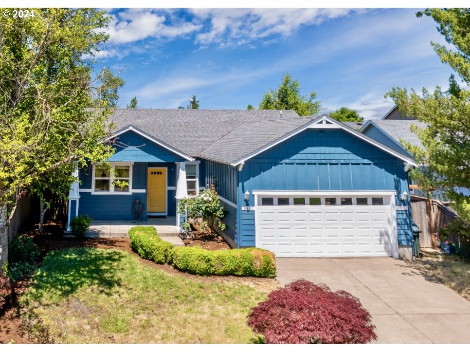 Timeless charm meets modern comforts awaits you at 5551 Livingston Ave, Eugene. Nestled in the desirable Greenbriar Meadows, enjoy unobstructed westerly views of the protected wetlands from the quintessential Craftsman-style covered porch. Head inside to find an immaculately maintained  home. High ceilings adorned with elegant crown moldings above-head  and ultra-durable Acacia engineered hardwood floors beneath your feet. A wide open and functional floorplan allows access directly from the over-size attached garage, through the indoor laundry/mudroom during the colder/wetter months of the year.  Beautiful Japanese maple, fragrant Wisteria and other mature trees & shrubbery establish privacy on a cozy back patio complete with raised garden boxes. The regularly maintained heat-pump keeps the temperature perfect in every season All appliances 4 years old or newer and recent paint in the bedrooms makes this gem worry-free for years. This move-in ready home packs a lot of punch for the price. Don't miss the opportunity to make it yours!