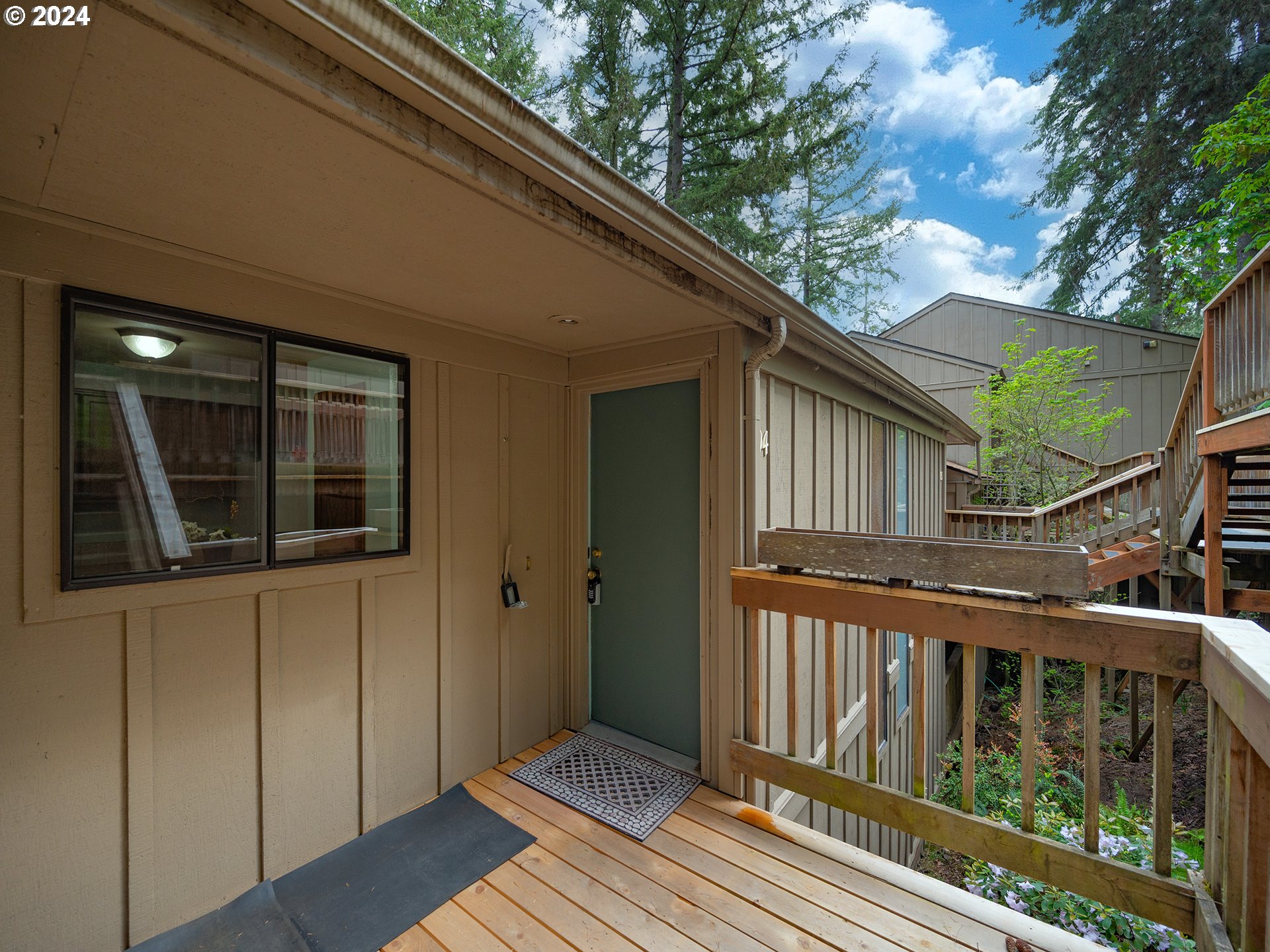 Are you in search of a tranquil condo retreat? Look no further! This move-in ready, classic Northwest condo offers charm, beauty, and the restorative energy of surrounding trees. Featuring 2 bedrooms, 1.5 baths, a living room with vaulted ceilings, wood floors, and a private deck?perfect for enjoying summer evenings with friends or a good book. This condo is ideally suited for remote work, complete with amenities like a large living room, ample closets, additional storage spaces, and a second deck. Enjoy scenic walks? Blanton Trails winds through the wooded hills above the Highlands, and for longer excursions, the Ridgeline Trail leads to the summit of Spencer Butte, all within walking distance. Prefer to stay indoors? Relax in the clubhouse, which boasts a hot tub, pool, sauna, recreation center, game room, and weight room. HOA dues cover high-speed internet, cable, water, and sewer. Each unit includes one carport parking space, with several visitor spots available per building. Separate garages are available for purchase. Schedule your showing today!