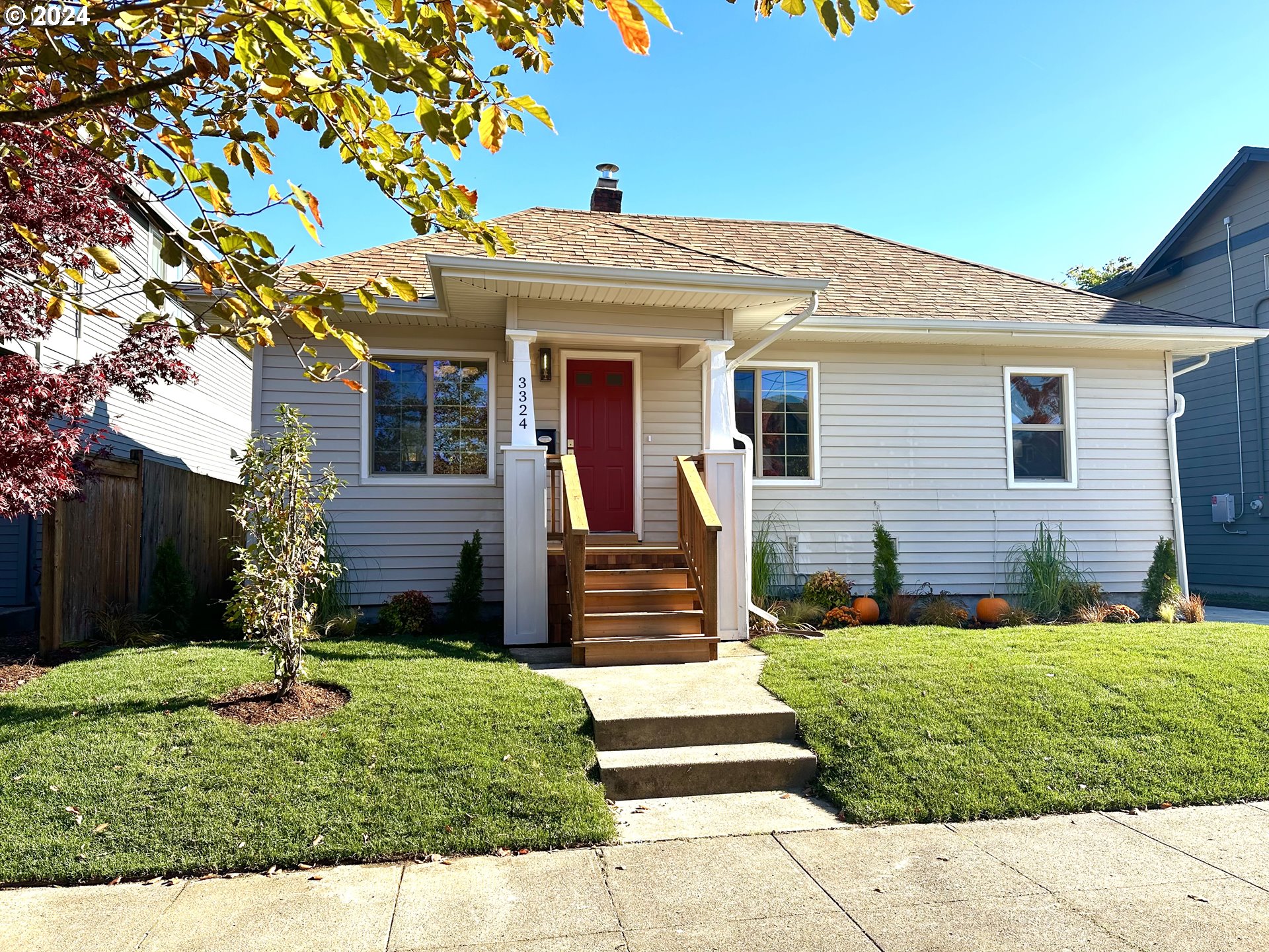 OPEN HOUSE Saturday 11/16 Noon-2:00PM Location-Location-Location! Excellent quiet neighborhood, walking distance to coffee, shopping, and restaurants. Walk Score of 85 and Bike score of 99! High Quality renovation including new stainless appliances with Built-in 5 burner gas range, Built-in Micro-hood, Stainless Dishwasher, French Door Refrigerator with Ice Maker, New Soft Close Shaker Cabinets, Quarts Counters, Custom Tile Backsplash, Led Lighting, Breakfast Bar, New Lighting Throughout, Updated Plumbing & Electrical, Double Pane Low-E Vinyl Windows, Large Remodeled Bathroom, Refinished Fir Floors, New Paint, Hi-Efficiency Gas Furnace, Gas Water Heater, Large dry Heated well lit Basement, ENERGY SCORE OF 7! Central A/C, New 50' Driveway, New Garage Door & Opener, New Landscaping with Fire Pit. Zoned R2.5 for Duplex or easy ADU. 1/2 Block to cute neighborhood coffee shop/wine bar. 2 Blocks to parks and School. Totally Move-in Ready. [Home Energy Score = 7. HES Report at https://rpt.greenbuildingregistry.com/hes/OR10234038]