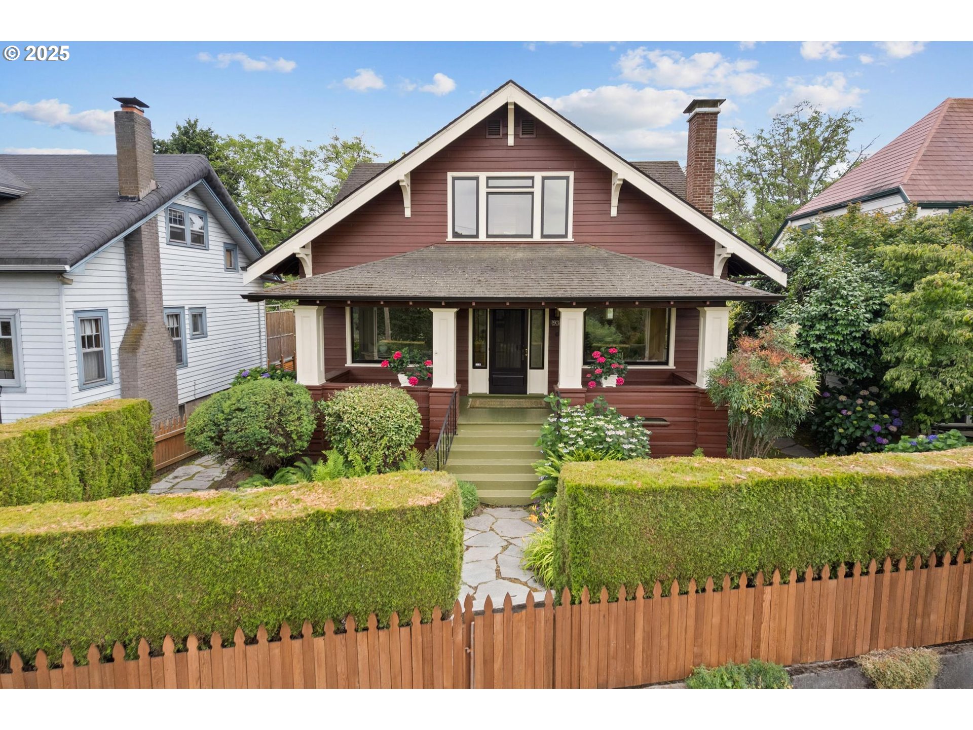 Spectacular opportunity to own this special home perched on the bluff of Oak’s Bottom Wildlife Refuge with views of the city, river and West Hills. This home has not been on the market since 1977 and has been lovingly restored and updated. Featuring magnificent front porch from which to watch the world go by as well as private backyard nestled amongst a canopy of trees. This property offers both interior and exterior spaces to enjoy the view. With two bedrooms and a full bath on the main floor and three bedrooms and a full bath upstairs as well as an expansive unfinished basement and attached garage, There is plenty of space to spread out and plentiful storage.  Top of the line renovation of the kitchen, including rare slab granite counters and custom cabinetry. The neighborhood could not be more special with close proximity to full service retail areas, Sellwood Park, restaurants, coffee shops, and schools. Bike score 99 and Walk score 89 [Home Energy Score = 1. HES Report at https://rpt.greenbuildingregistry.com/hes/OR10239164]