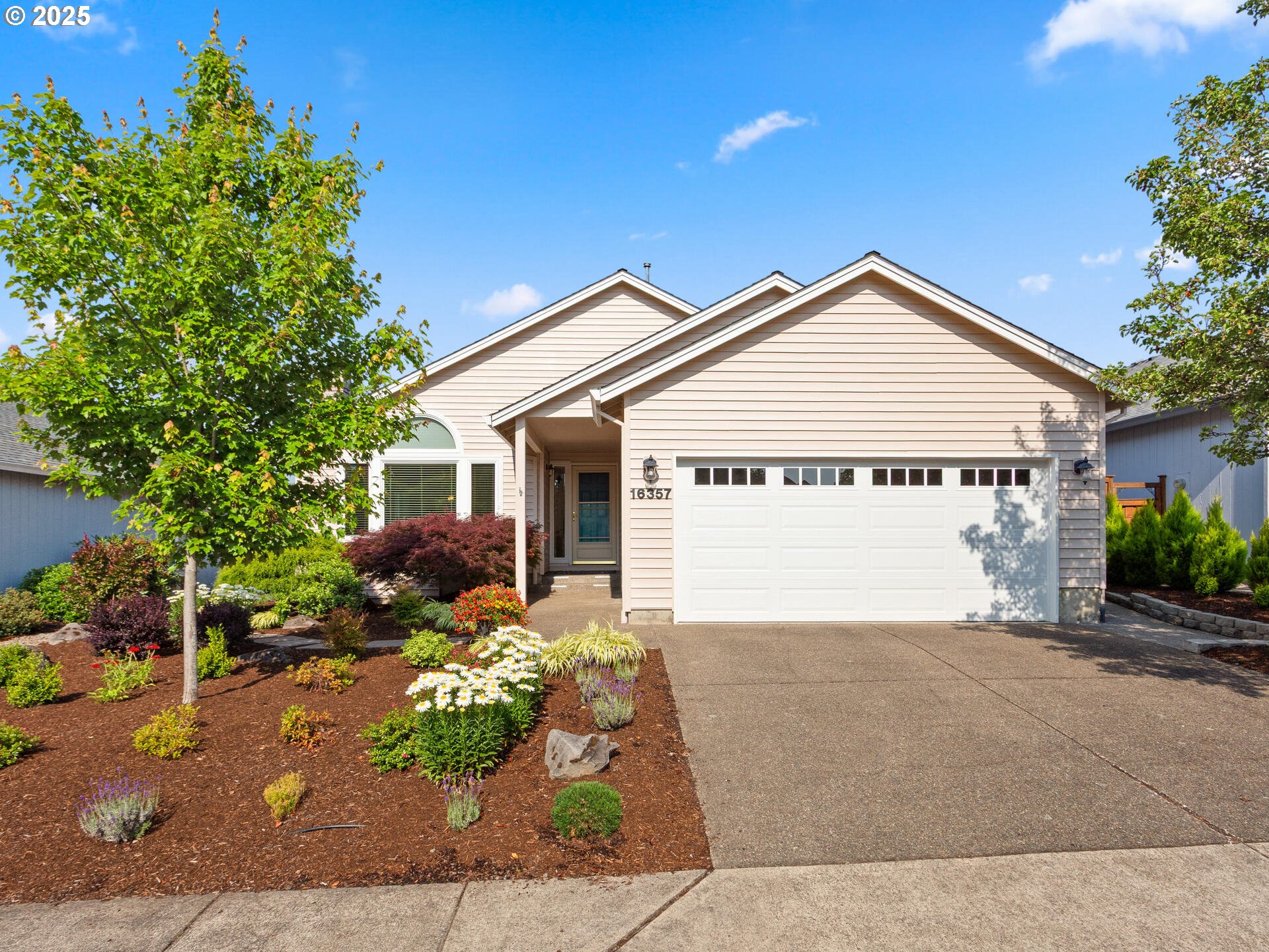 Open Sunday 1-3PM  Welcome to one of the Highland’s nicest move-in single-story homes, located in this highly sought-after 55+ community. This beautifully fully updated residence offers a bright and airy atmosphere with vaulted ceilings, spacious rooms, and an abundance of natural light. The vaulted living room, complete with a cozy gas fireplace, flows seamlessly into the dining area, creating the perfect space for entertaining or relaxing. The remodeled kitchen includes new quartz Silestone countertops, a  new smooth-top GE electric range, and a new Samsung refrigerator. Custom pull-out shelving in the cabinets makes storage effortless—no more bending over to reach the back! The large, light-filled primary suite boasts a walk-in closet and a walk-in shower. Enjoy outdoor living on the back patio with a new low- maintenance patio cover. The fenced backyard has been professionally landscaped and includes a drip system that supports lush, vibrant gardens. Additional highlights include new water-proof real wood flooring, new carpet in the living room, dining room and both bedrooms, the 2 car garage has new doors, pull down storage area plus ceiling hanging racks, The Highlands community offers a wide variety of engaging activities to enjoy and connect with others—walking trails, aerobics, a library, and more! Create the lifestyle you’ve been looking for in one of Portland’s most vibrant and welcoming retreats. This home is a 10 plus plus!