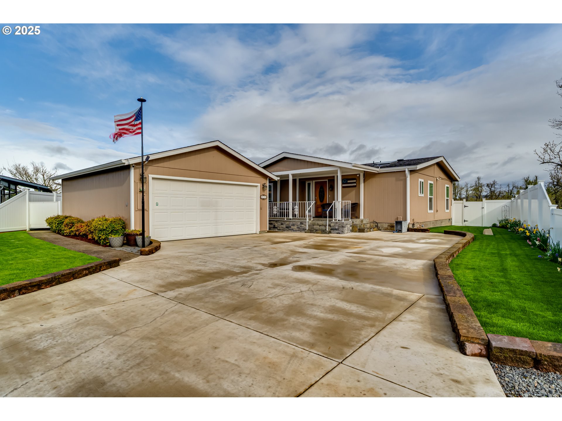 Own your own land in the desirable 55+ gated community of Staffordshire. Discover the perfect blend of comfort and style in this immaculate 3-bedroom, 2-bathroom home located in a quiet cul-de-sac. This home offers modern upgrades featuring gorgeous Tiger-wood hardwood floors, vaulted ceilings with new skylights, and an abundance of natural light pouring in through the updated vinyl windows. The spacious living room features a cozy gas fireplace, seamlessly connecting to a renovated kitchen with a 2-person eating bar and updated finishes. The family room and formal dining area expand the living space, providing flexibility for entertaining and dining. Step out back where you can enjoy the sights and sounds of nature right from your covered Trex deck with views of an expansive field, mature trees, and a pond. Take advantage of the nearby trails on foot or by golf cart with river access for fishing. Additional highlights include a heated garage with workbench, 220 outlet and TV. There is an outdoor sprinkler system and a white Vinyl fence for added privacy. A separate garden shed includes an air compressor and ample room for all of your outdoor tools and hobbies. HOA is $231 a month and includes water, septic, garbage and maintenance of covered grounds.The community offers these fantastic amenities along with a clubhouse for gatherings, a pool and a hot tub.RV/Boat storage available for an additional fee, if available. HOA 1% Buy-in/Transfer fee upon sale of home. This is more than just a beautiful home – it’s a lifestyle!